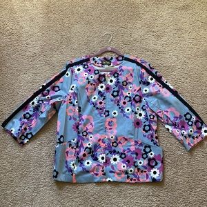 Adorable Bob Mackie wearable art zip up jacket. 3/4 sleeve size XL QVC.